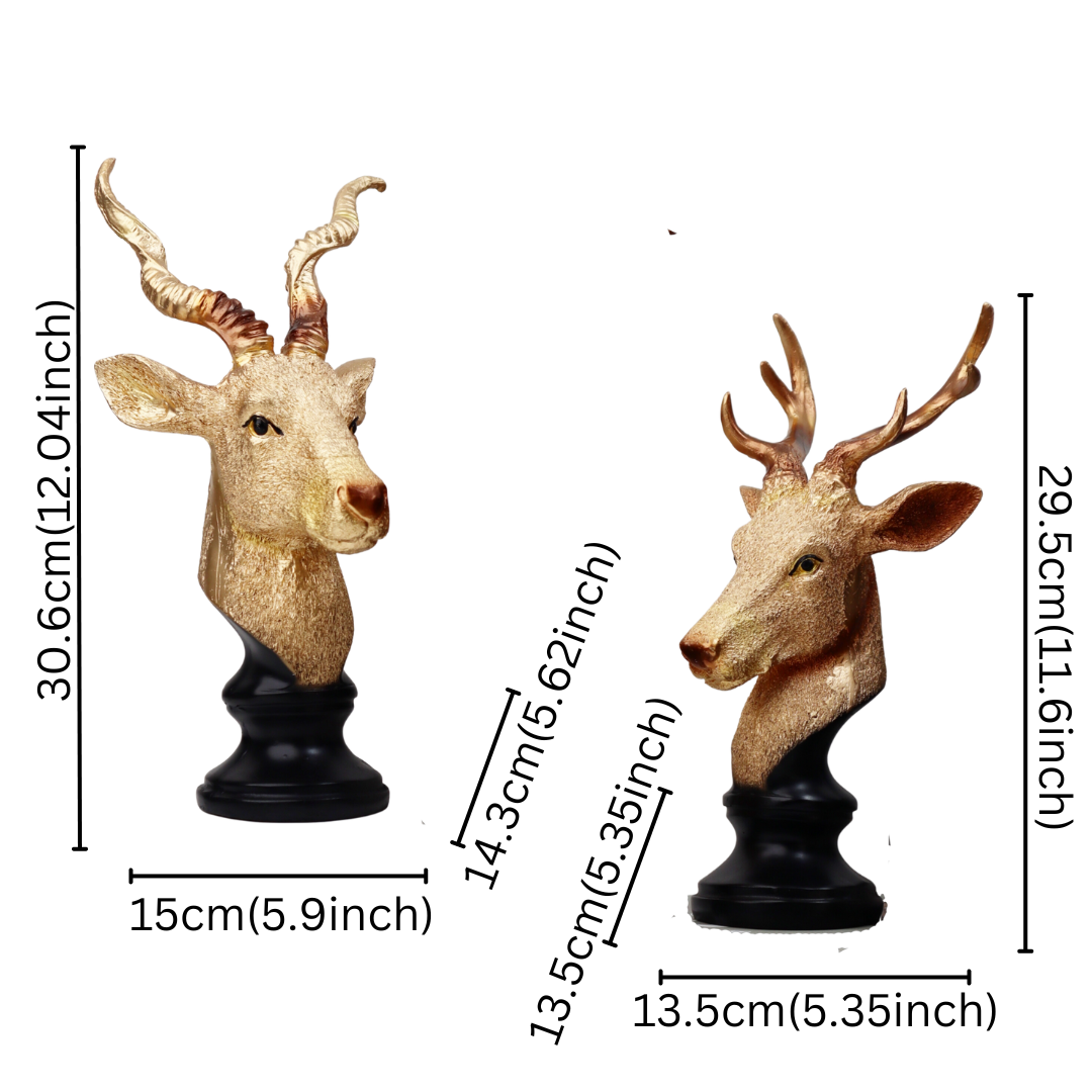 Golden Luxury Deer Couple Table Accent