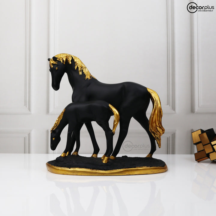 Majestic Horse Showpiece with Foal