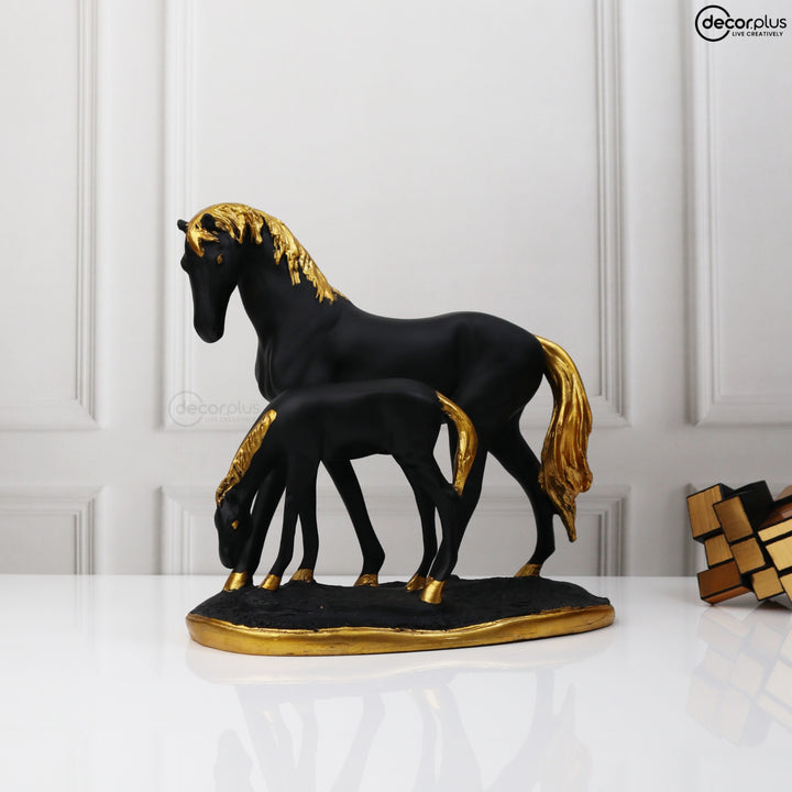 Majestic Horse Showpiece with Foal