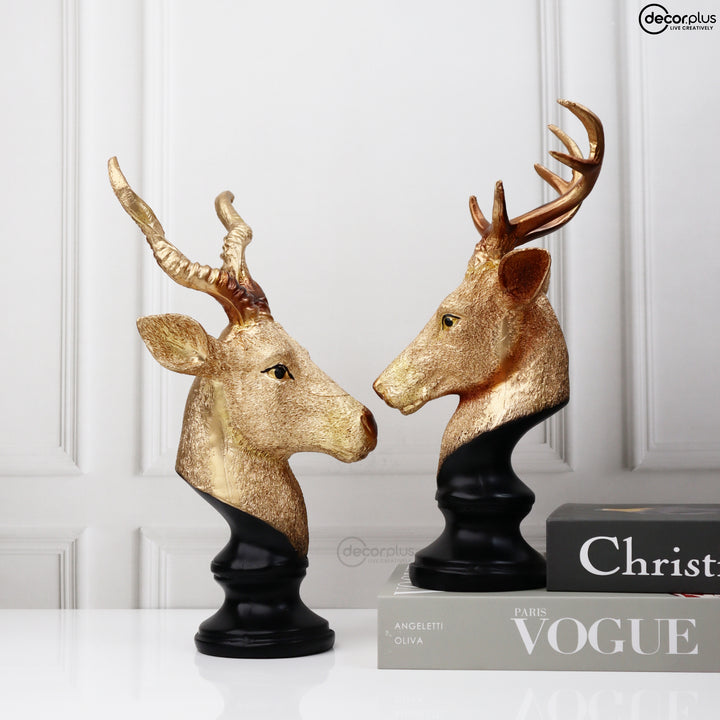 Golden Luxury Deer Couple Table Accent