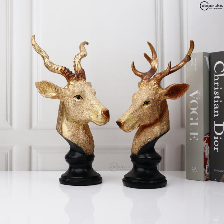 Golden Luxury Deer Couple Table Accent