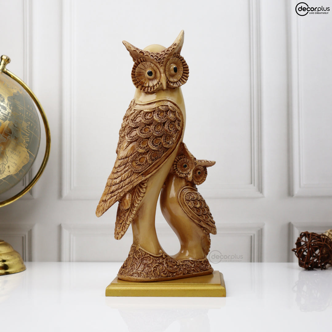 Rustic Family Owl Showpiece