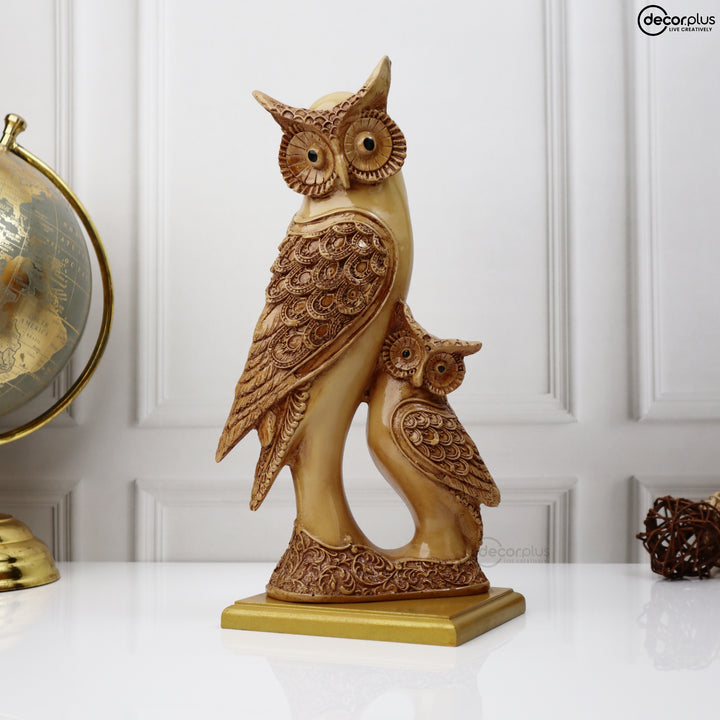 Rustic Family Owl Showpiece