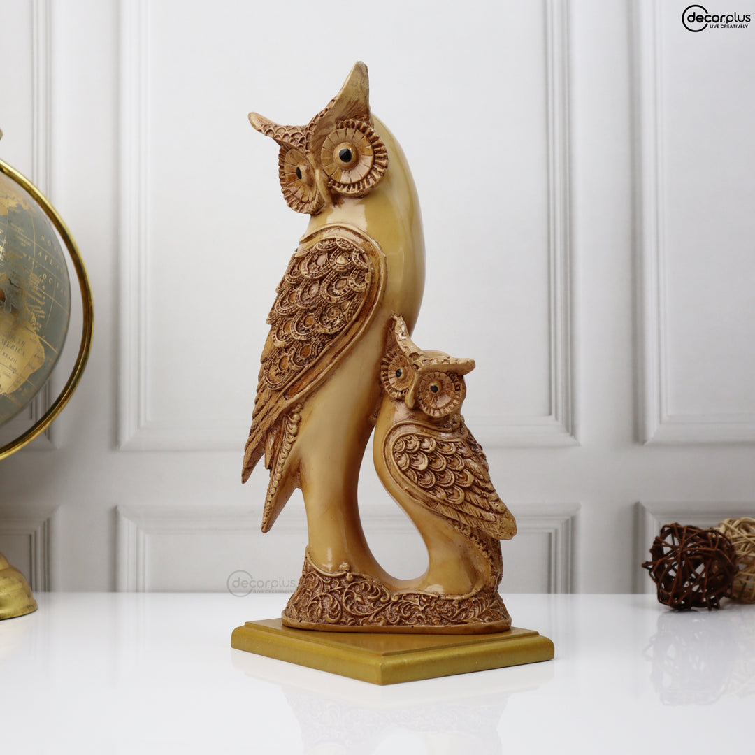 Rustic Family Owl Showpiece