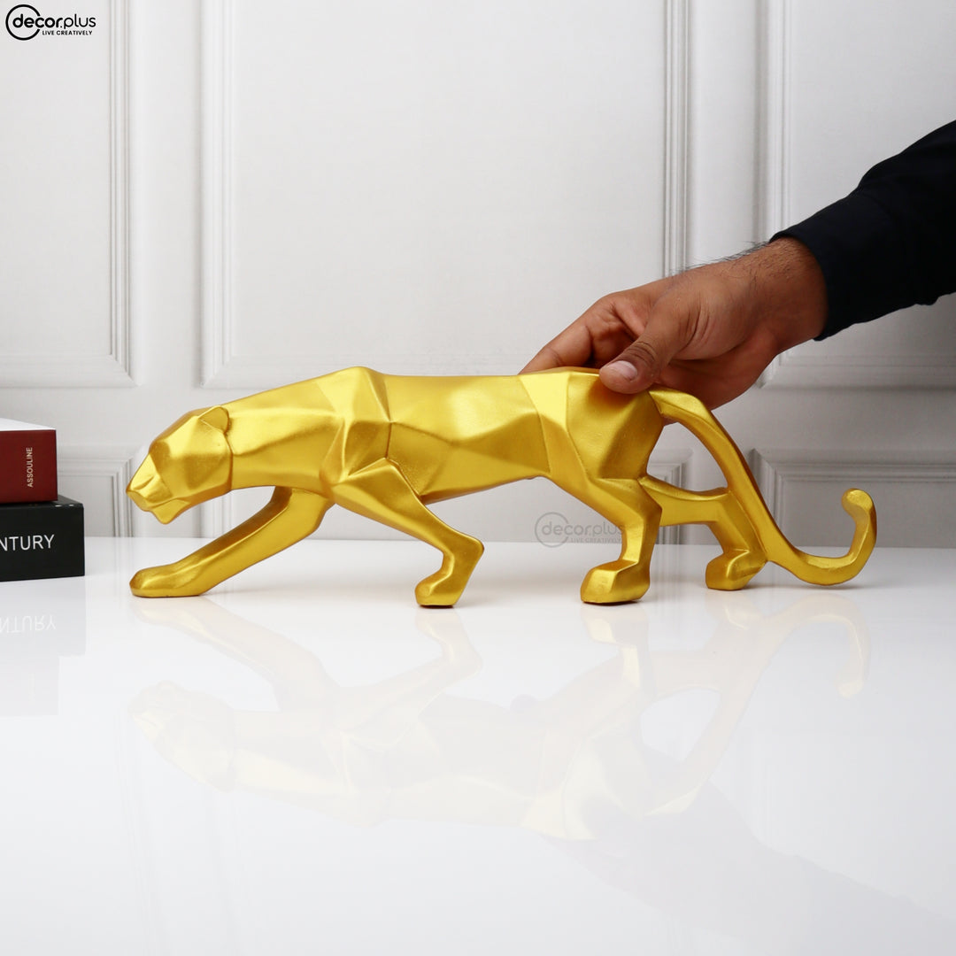 Modern Art Geometrical Panther Sculpture