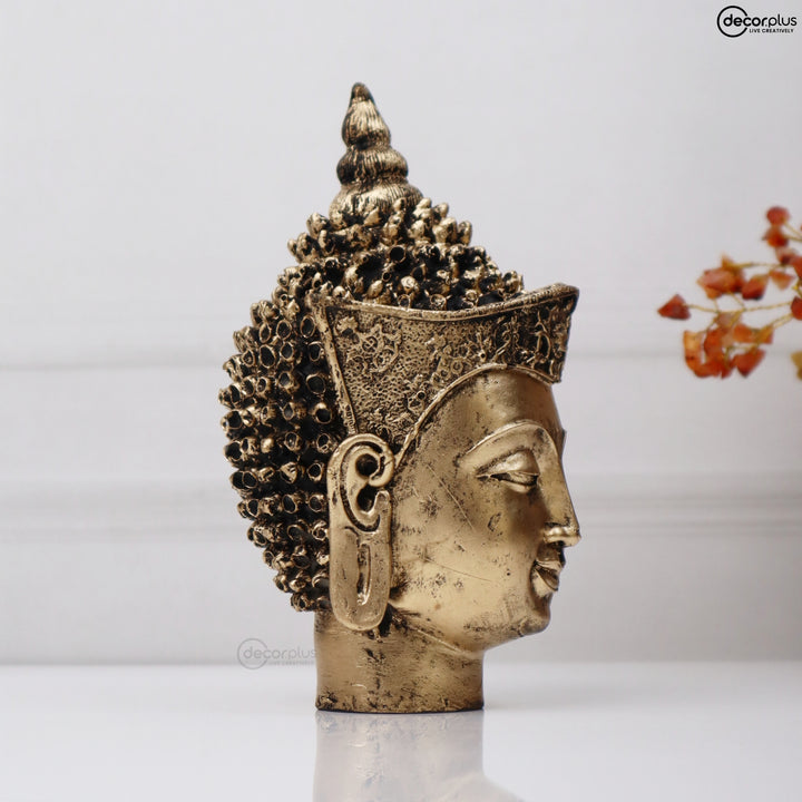 Divine Introspective Buddha Head Decorative Showpiece