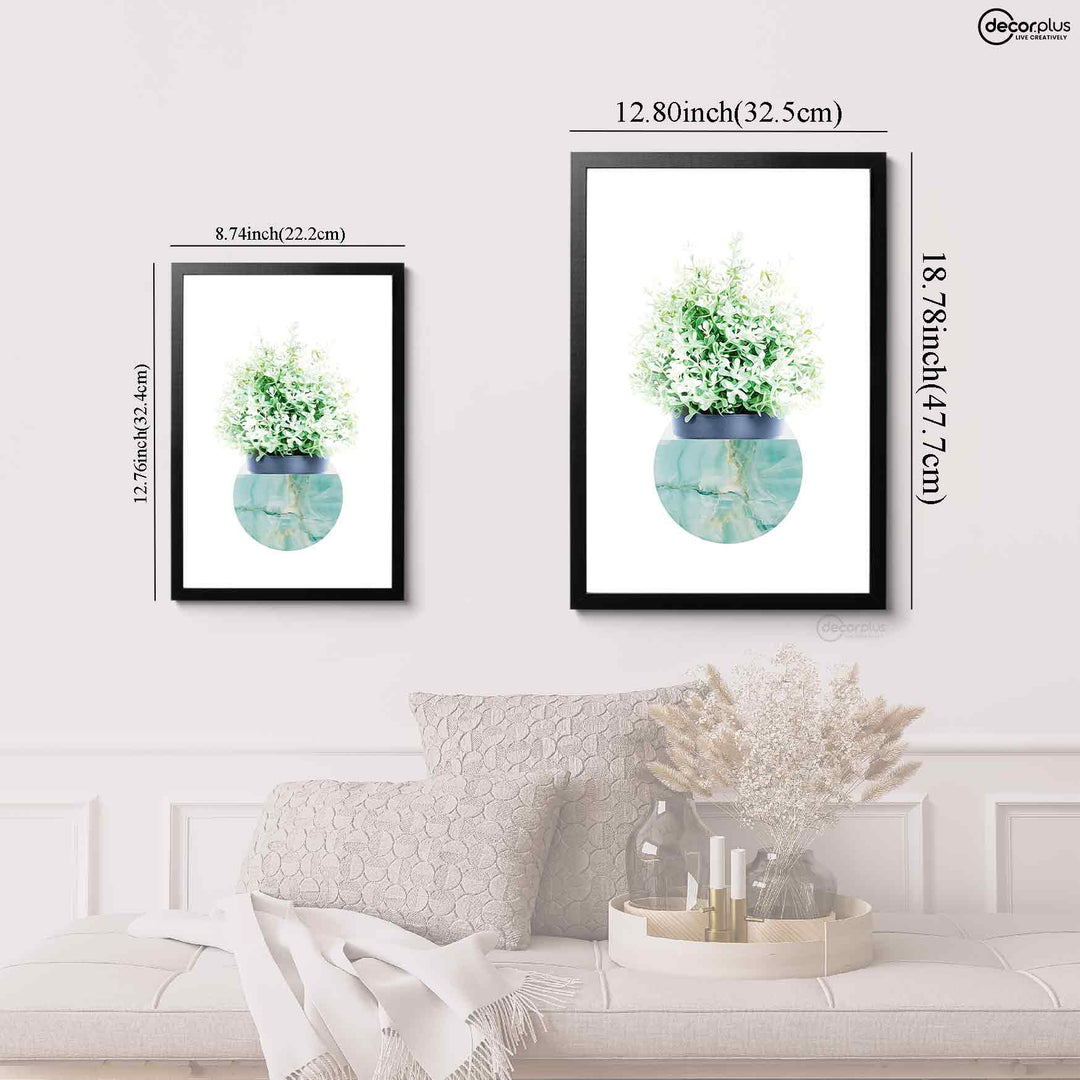 Plants Pot Wall Frame Set of 3