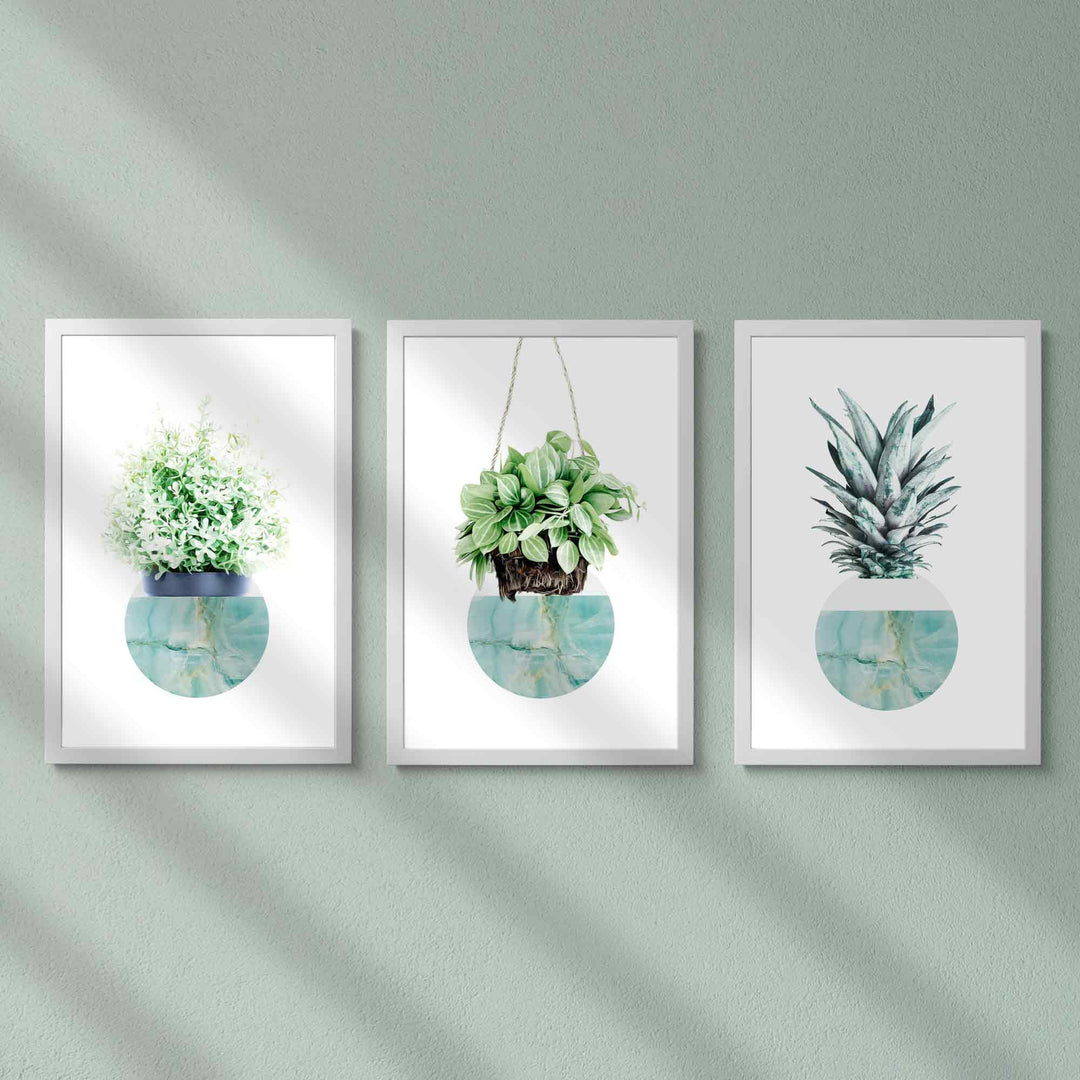 Plants Pot Wall Frame Set of 3