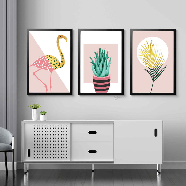 Pink Plants Frame