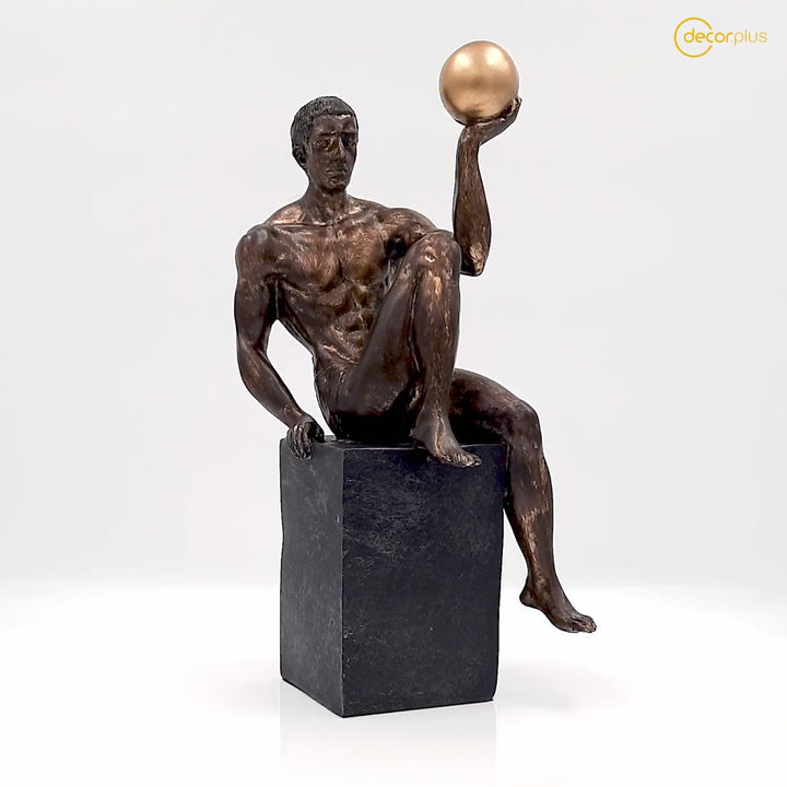 The Black Gold Athlete Statue Sculpture Ancient Gold Color