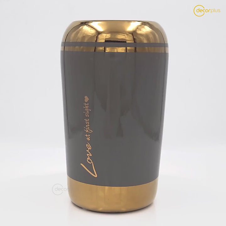 Beautiful  Golden Grey Vase For Home Decoration