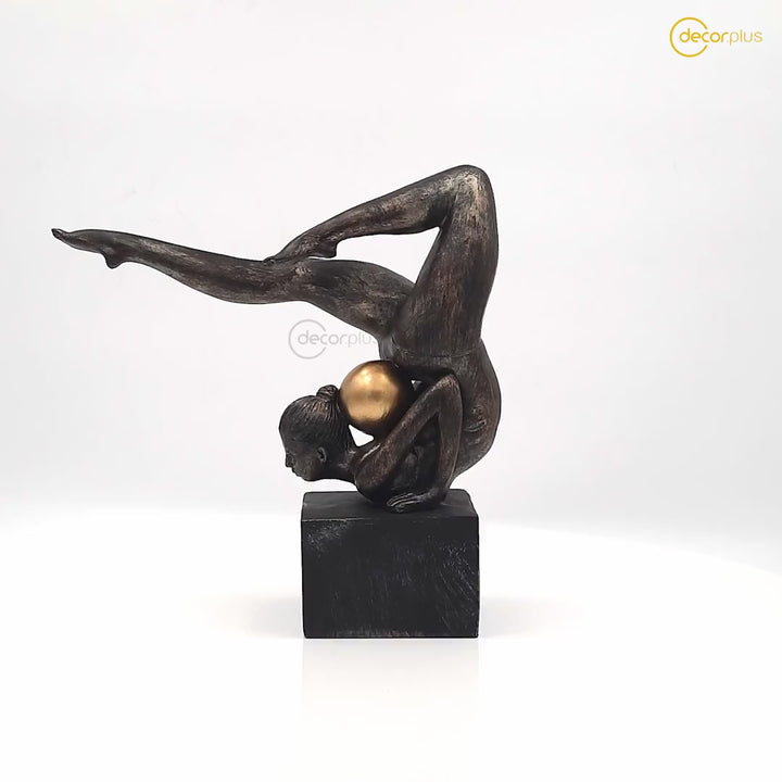 Rhythmic Gymnastics Lady Play Ball Antique Finish Sculpture