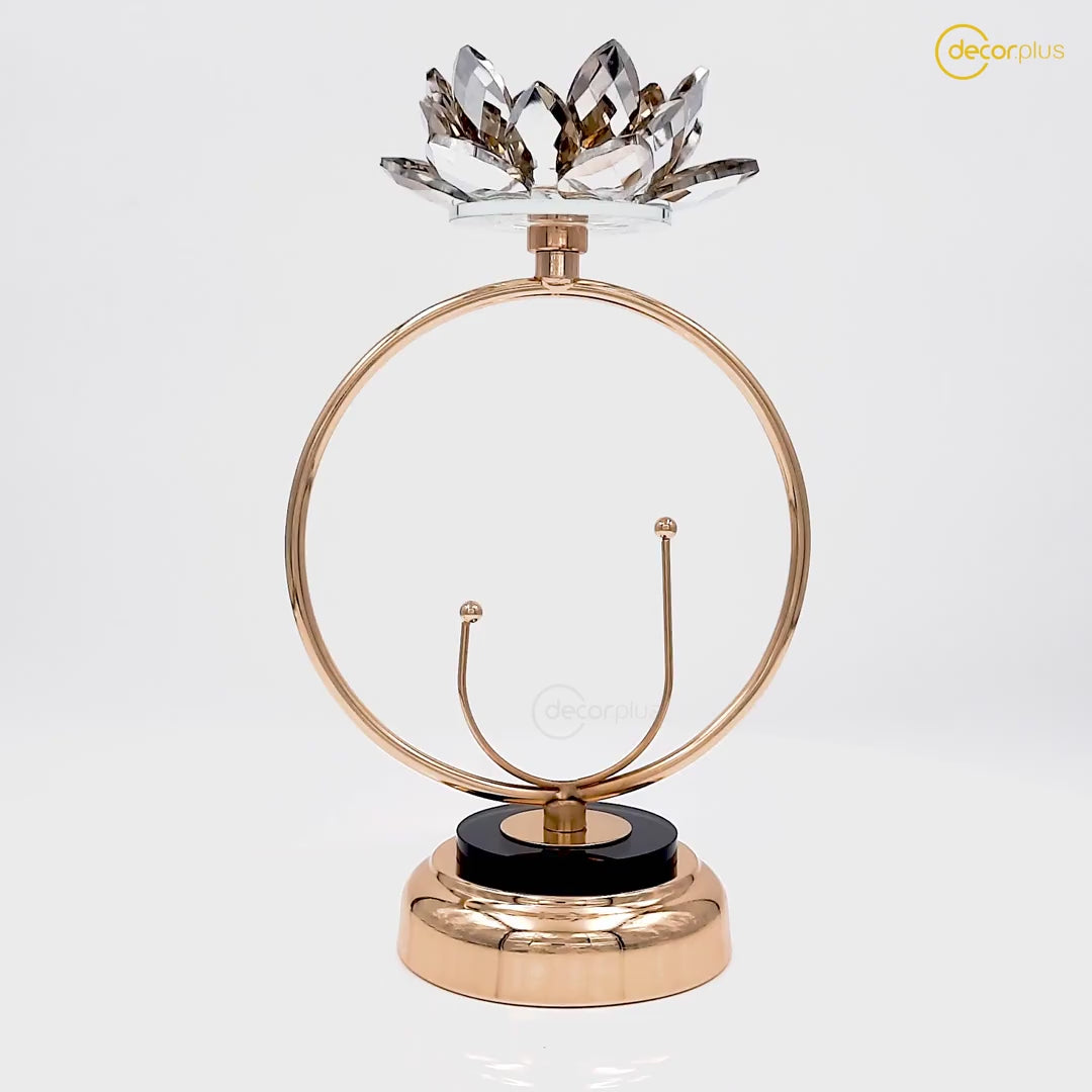 Enchanting Lotus Candle Holder Gold Finish