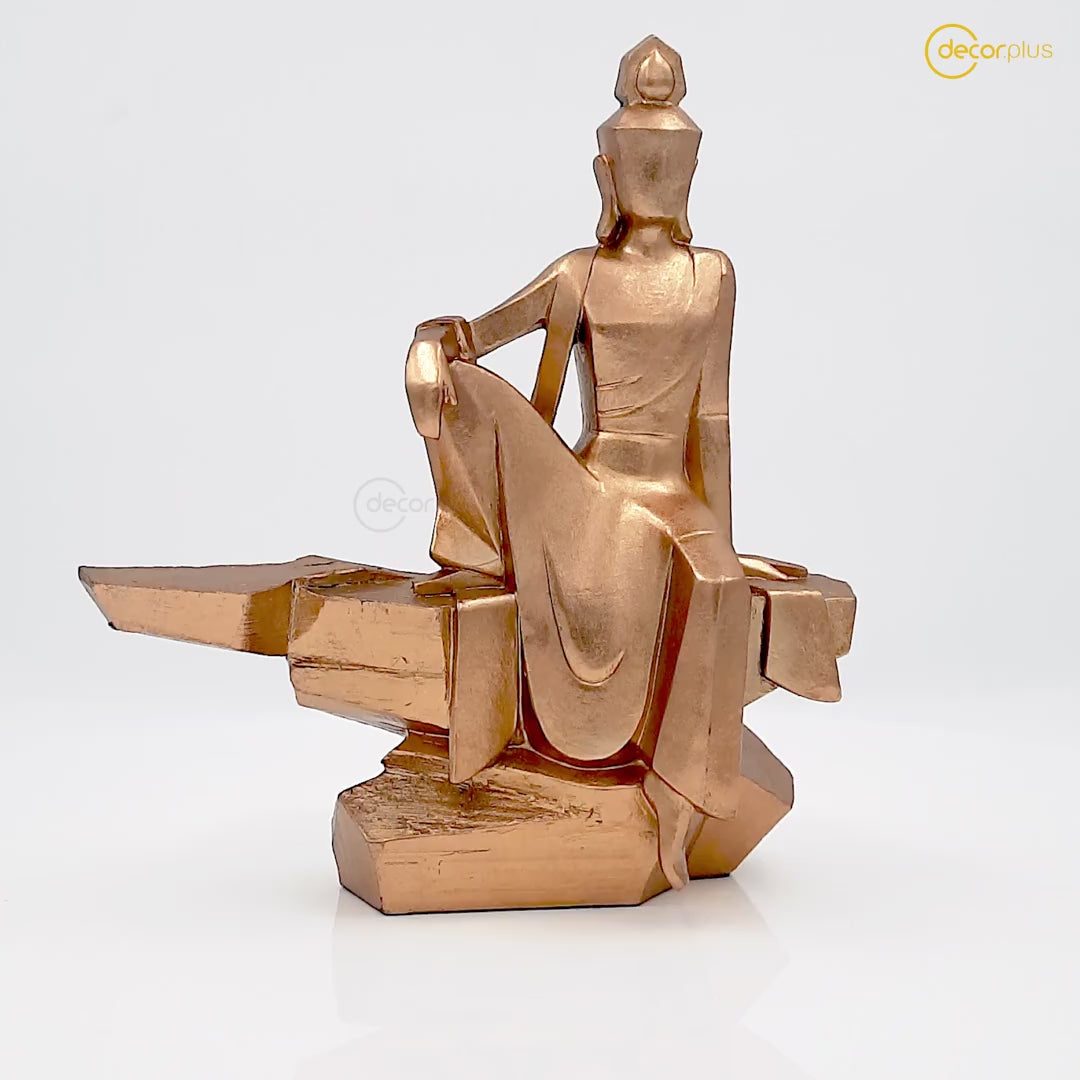 Buddha Geometrical Sculpture Gold Finish