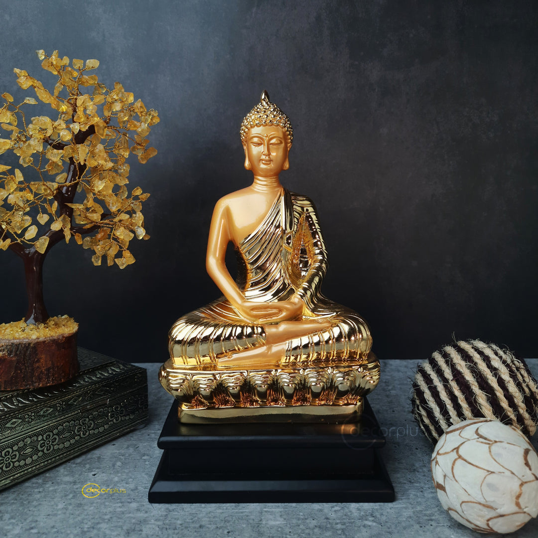 Gold Meditating Buddha Table Accent