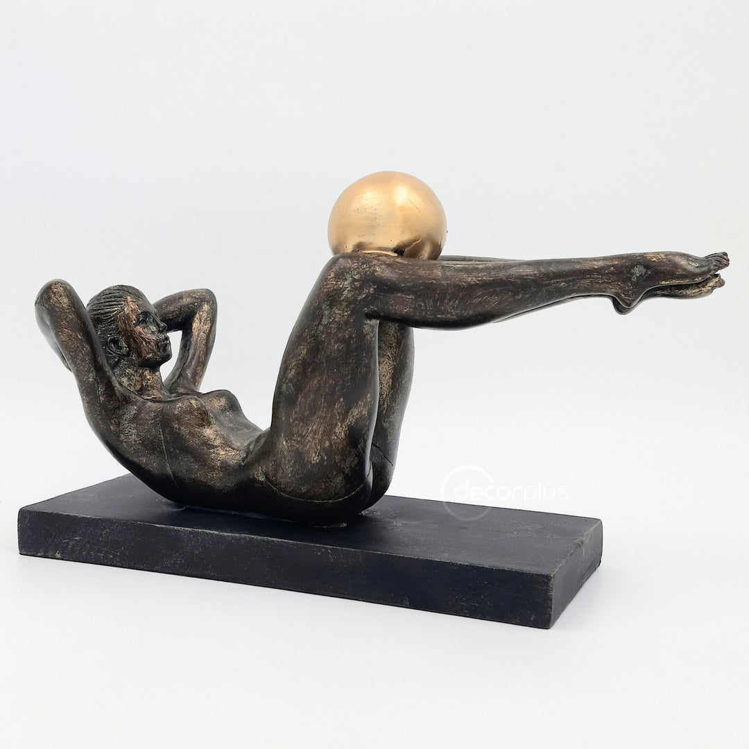 Rhythmic Gymnastic Lady Playball Statue Antique Finish