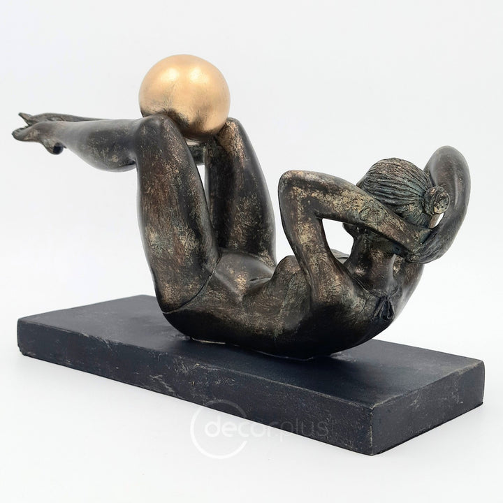 Rhythmic Gymnastic Lady Playball Statue Antique Finish