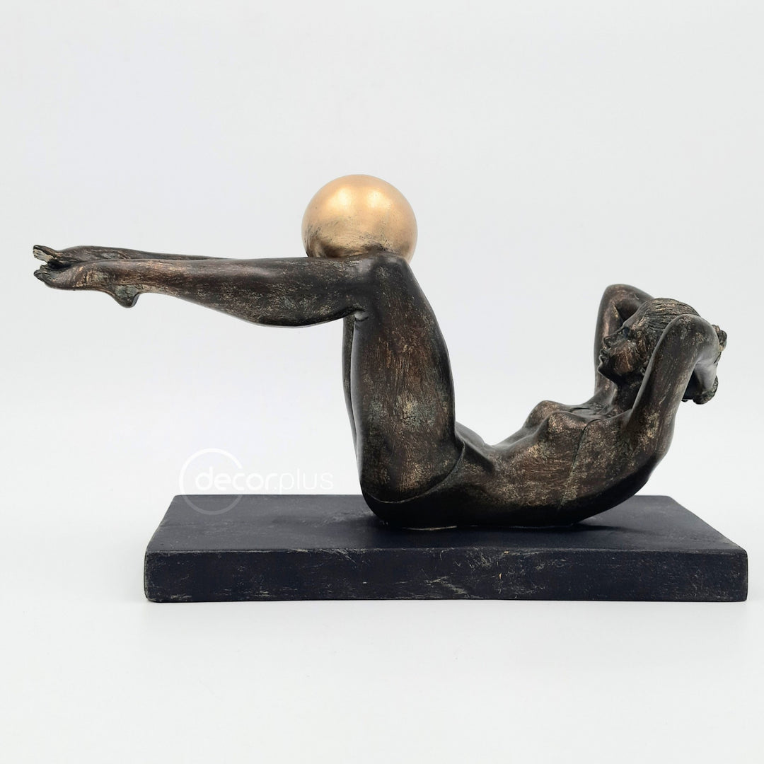 Rhythmic Gymnastic Lady Playball Statue Antique Finish