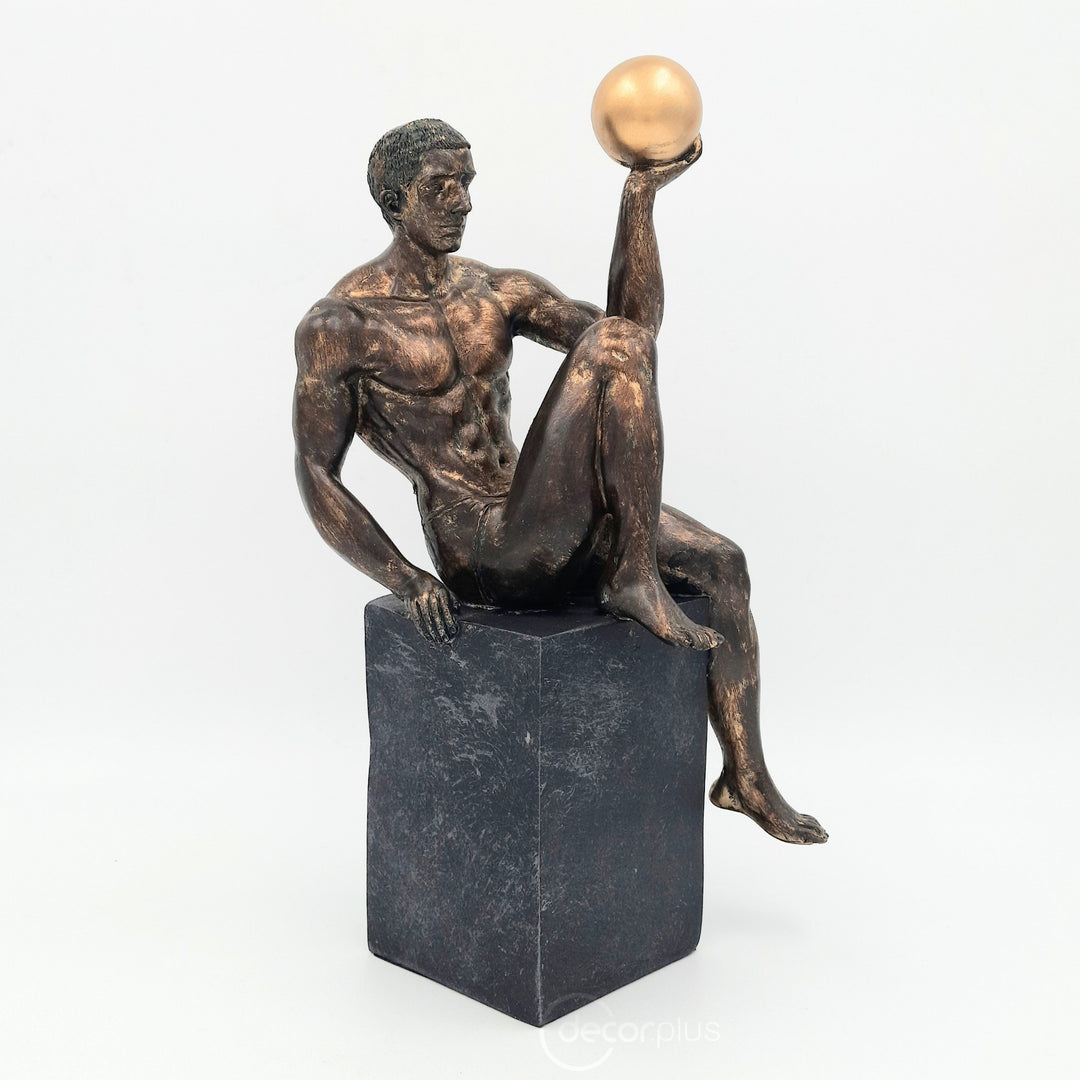 The Black Gold Athlete Statue Sculpture Ancient Gold Color