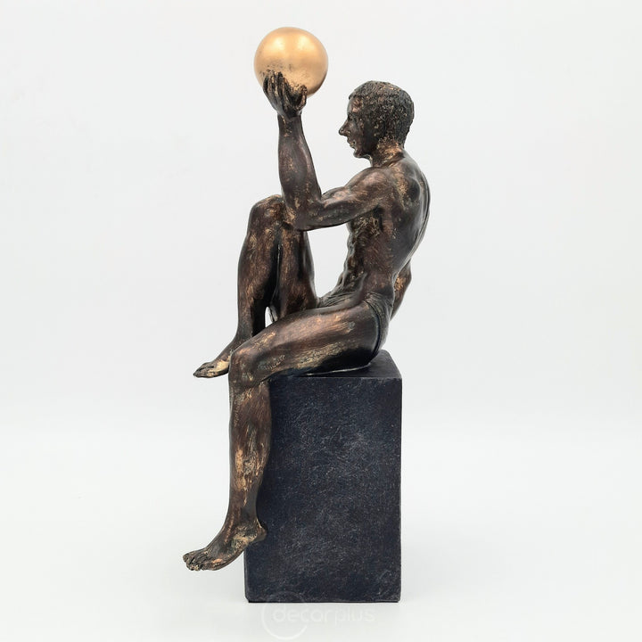 The Black Gold Athlete Statue Sculpture Ancient Gold Color