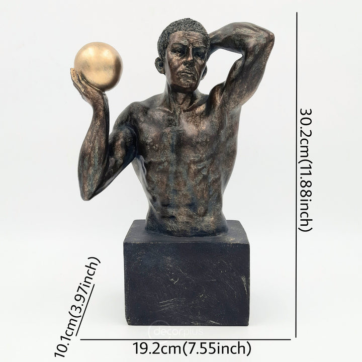 Antique Black Gold Athlete Figurine