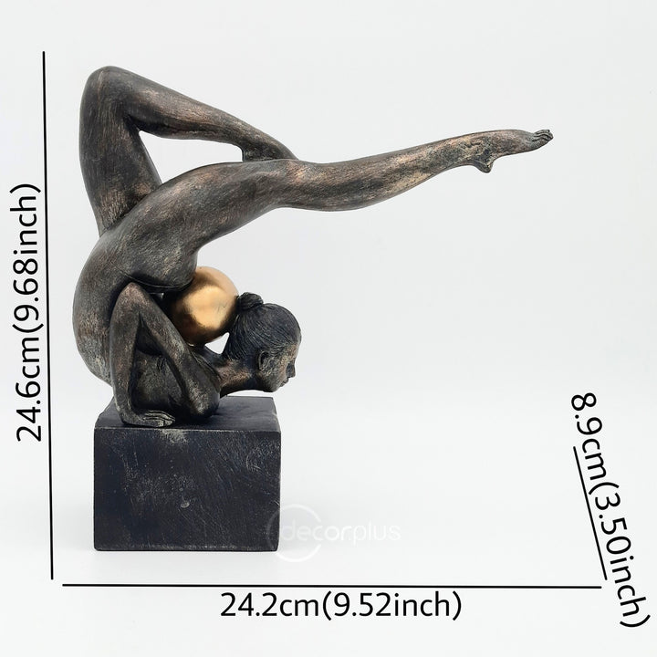 Rhythmic Gymnastics Lady Play Ball Antique Finish Sculpture