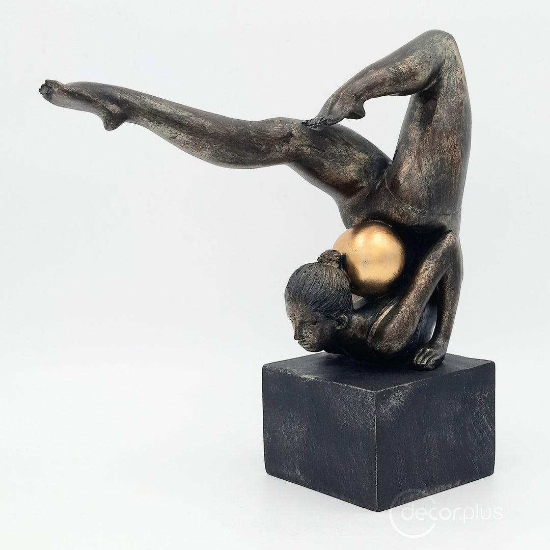 Rhythmic Gymnastics Lady Play Ball Antique Finish Sculpture