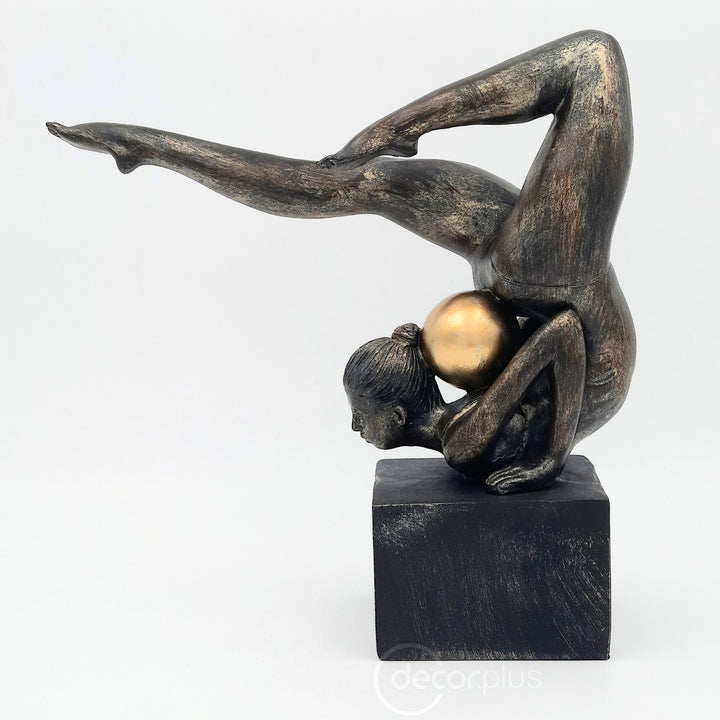 Rhythmic Gymnastics Lady Play Ball Antique Finish Sculpture