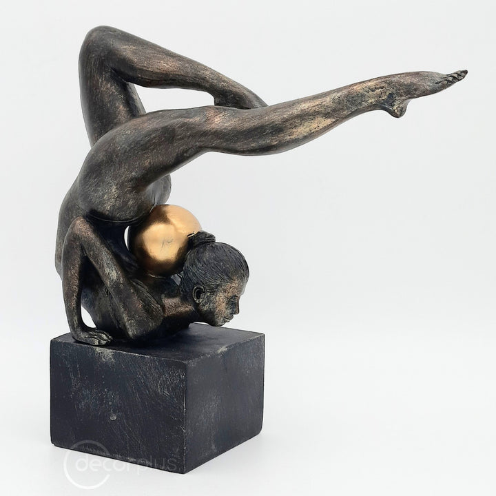 Rhythmic Gymnastics Lady Play Ball Antique Finish Sculpture