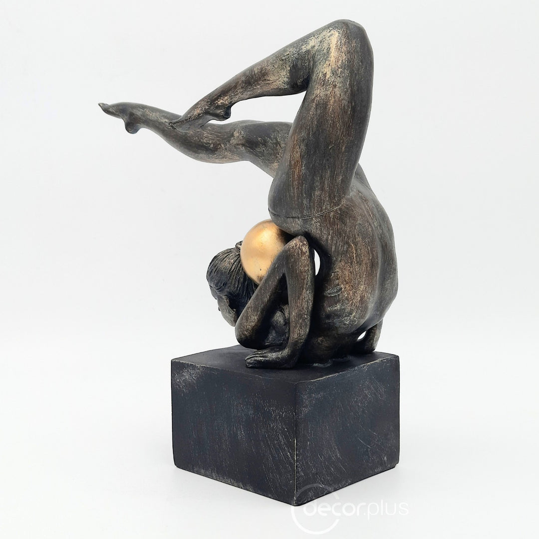 Rhythmic Gymnastics Lady Play Ball Antique Finish Sculpture