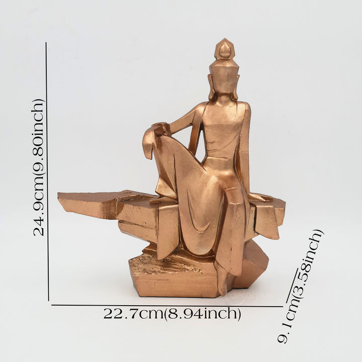 Buddha Geometrical Sculpture Gold Finish