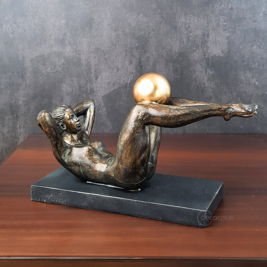 Rhythmic Gymnastic Lady Playball Statue Antique Finish