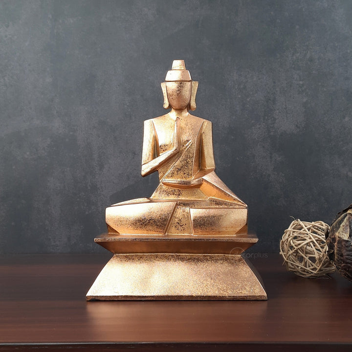 Buddha Geometrical Sculpture Gold Finish