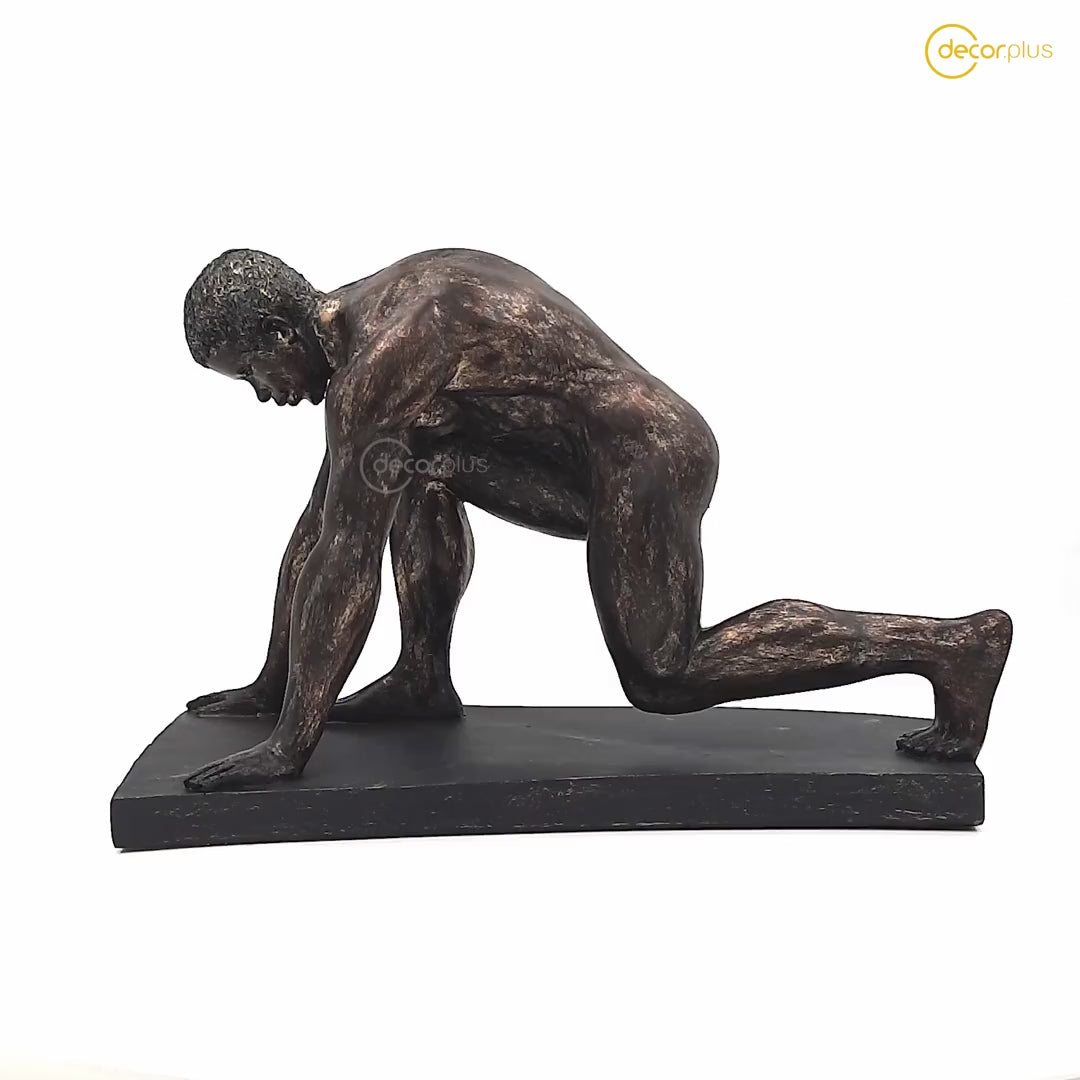 The Black Gold Athlete Sprinter Sculpture