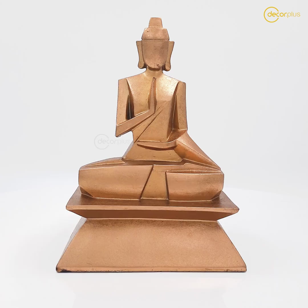 Buddha Geometrical Sculpture Gold Finish