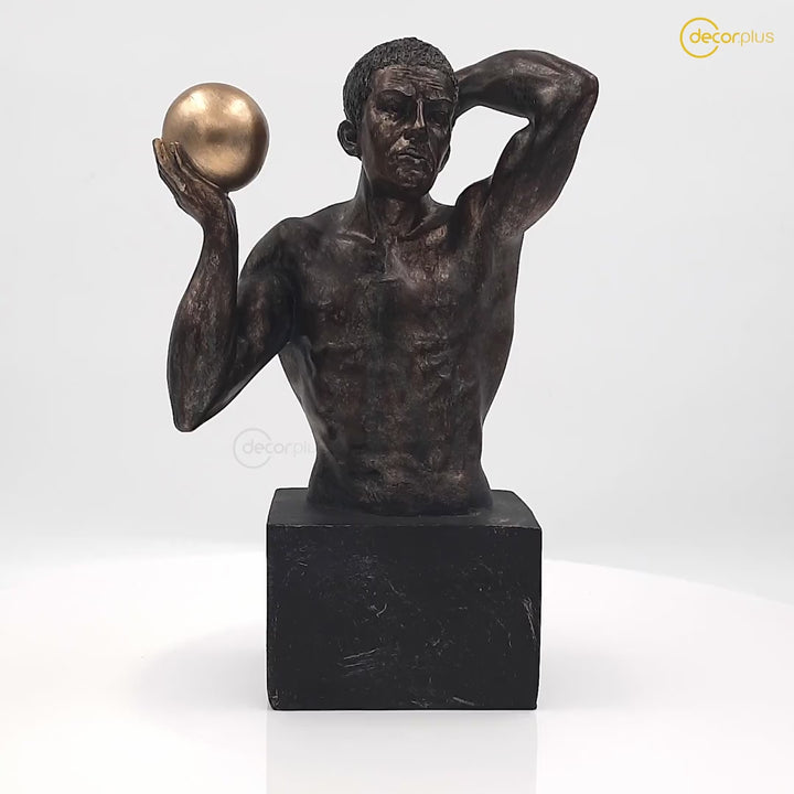 Antique Black Gold Athlete Figurine